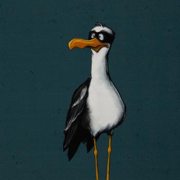 Preview: French Terry Panel ca. 85 cm Seagullole Task Force Petrol by Thorsten Berger von Swafing